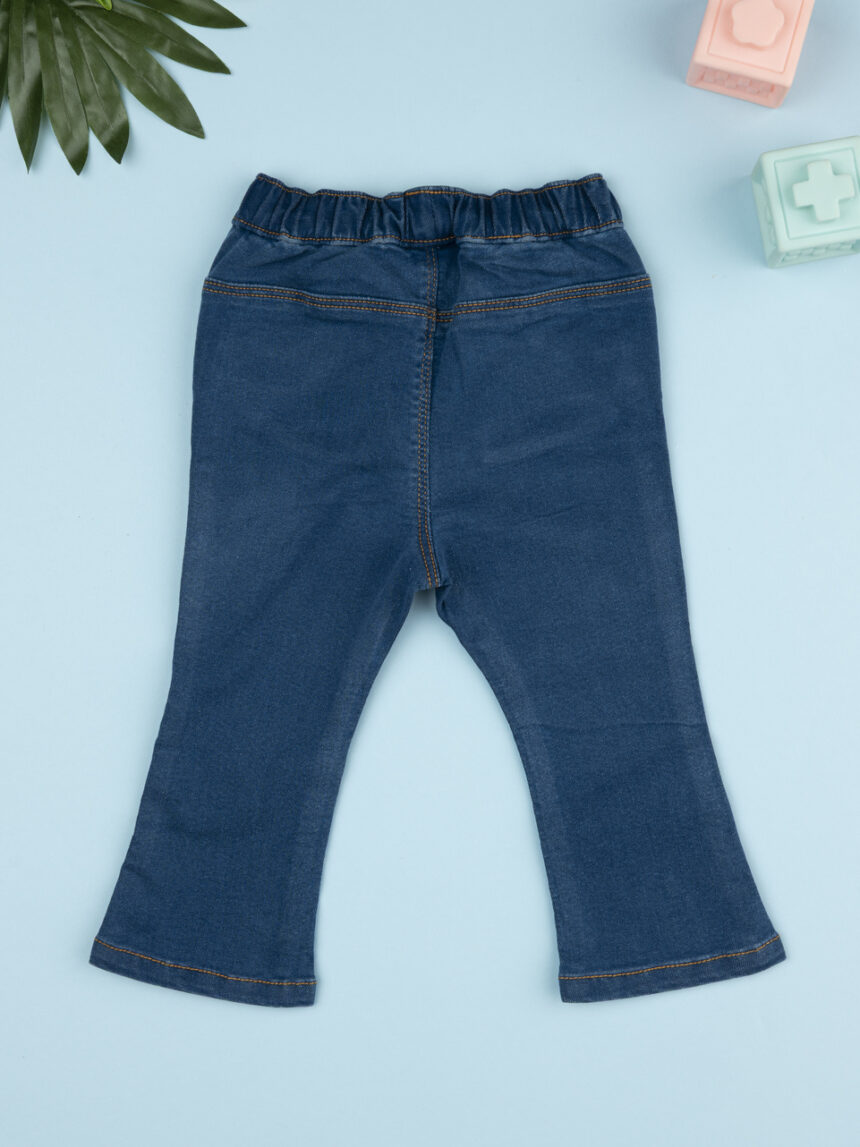 βρεφικό τζιν παντελόνι καμπάνα με λουλούδια για κορίτσι - Prénatal