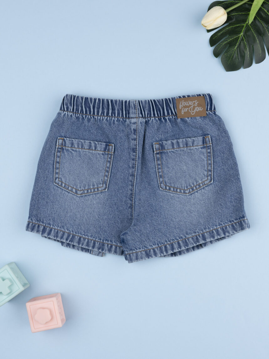 παιδικό τζιν σορτσάκι-φούστα flowers για κορίτσι - Prénatal