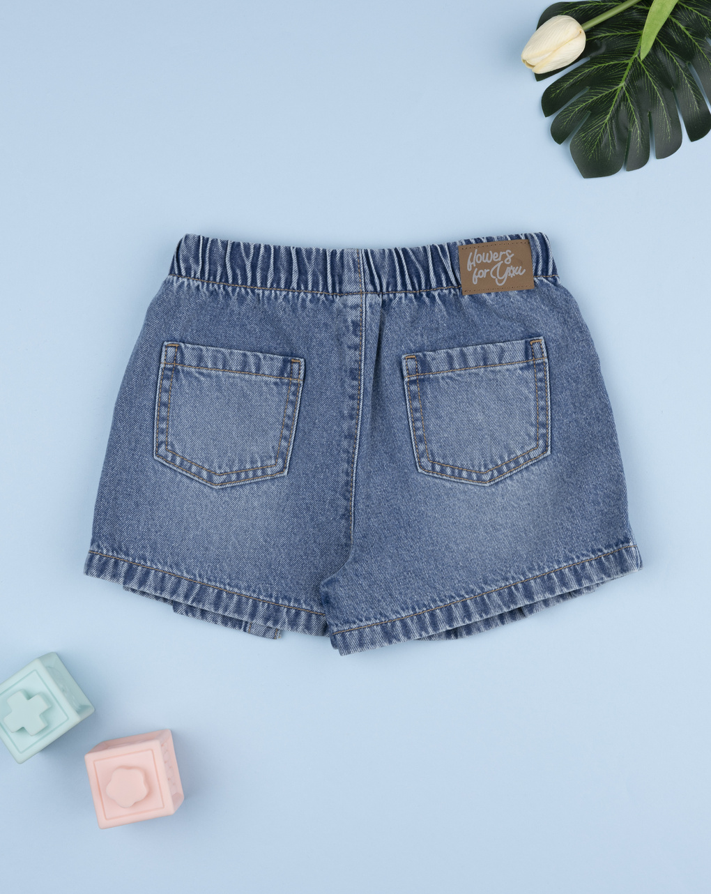 παιδικό τζιν σορτσάκι-φούστα flowers για κορίτσι - Prénatal