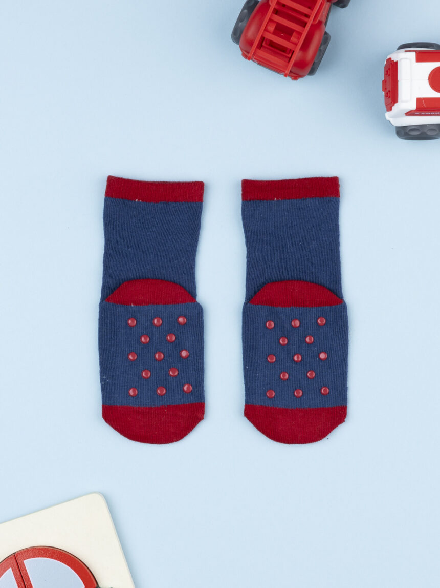 βρεφικές αντιολισθητικές κάλτσες με εκσκαφεά για αγόρι - Prénatal