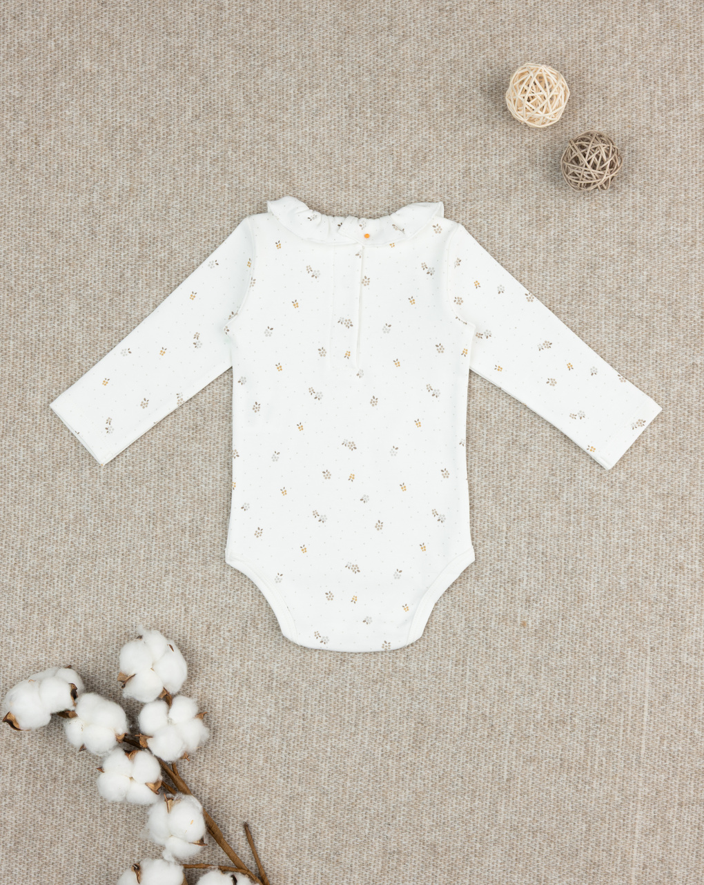 βρεφικό κορμάκι λευκό με λουλούδια για κορίτσι - Prénatal