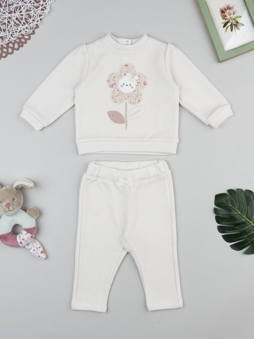 βρεφικό σετ μπλούζα και παντελόνι με μαργαρίτα για κορίτσι - Prénatal