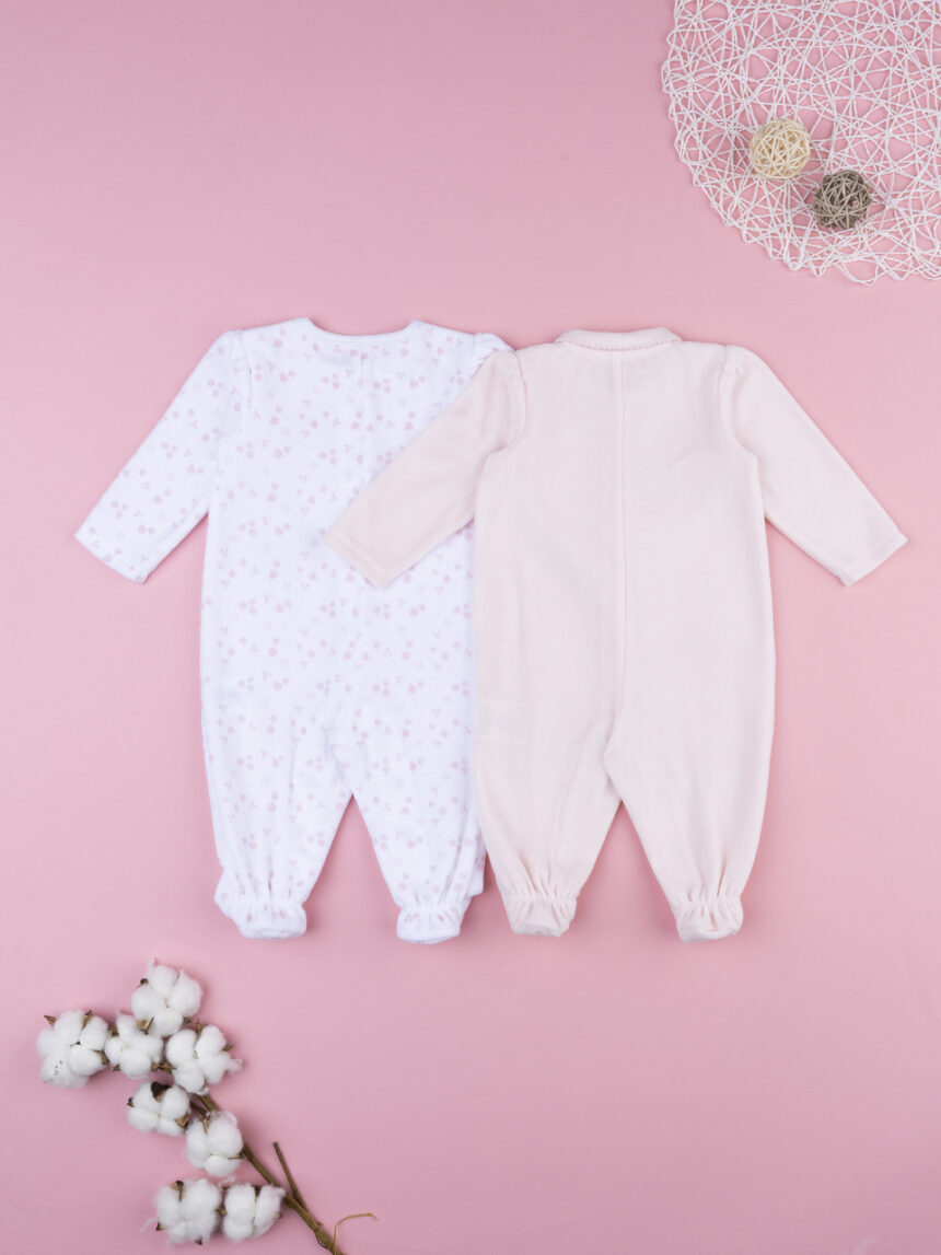 βρεφικά φορμάκια σενίλ με λαγουδάκια πακέτο x2 για κορίτσι - Prénatal