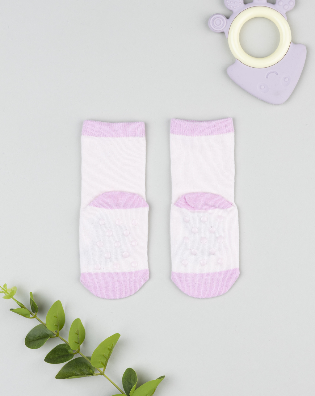 βρεφικές αντιολισθητικές κάλτσες με λαγουδάκι για κορίτσι - Prénatal