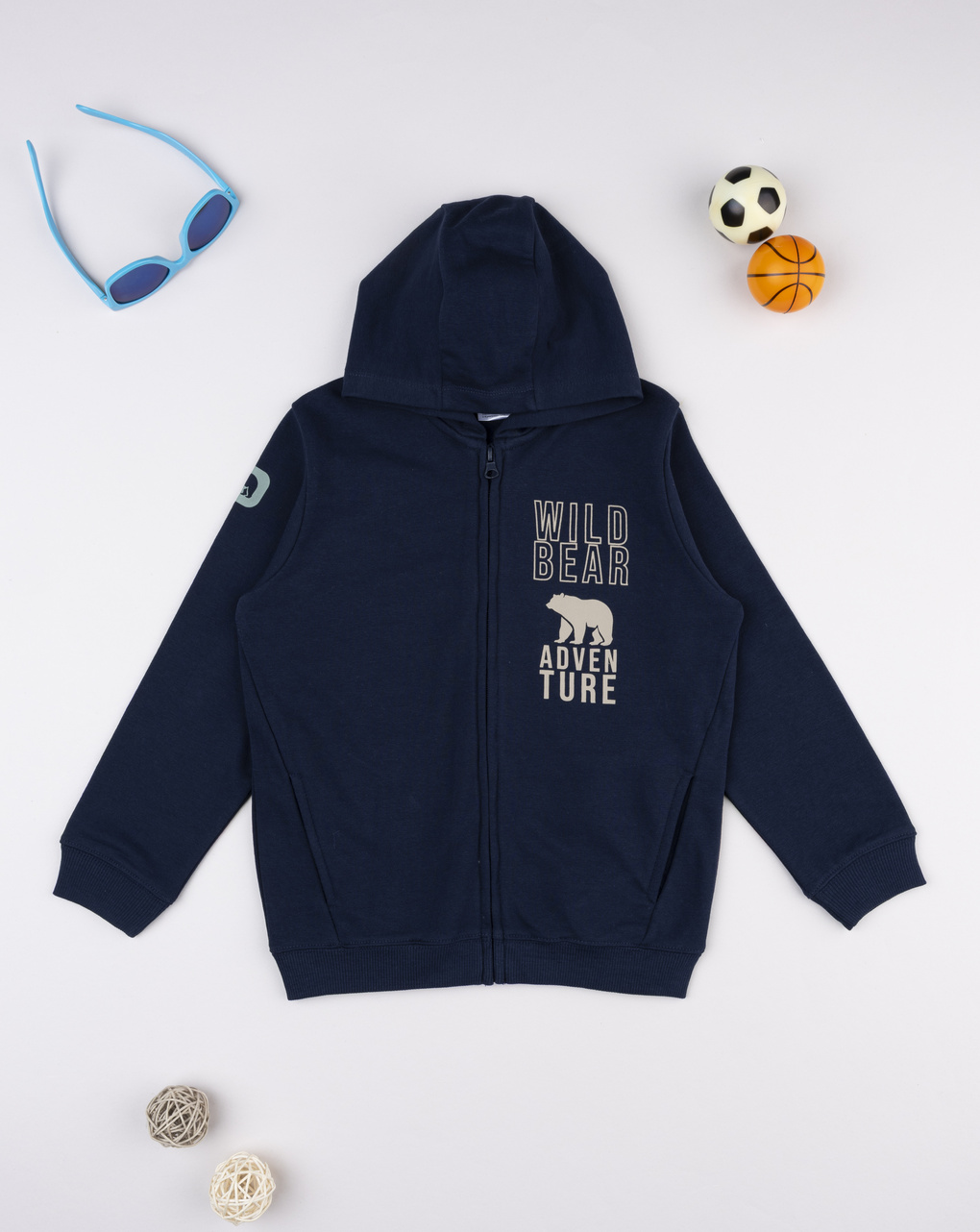παιδική ζακέτα φούτερ μπλε bear για αγόρι