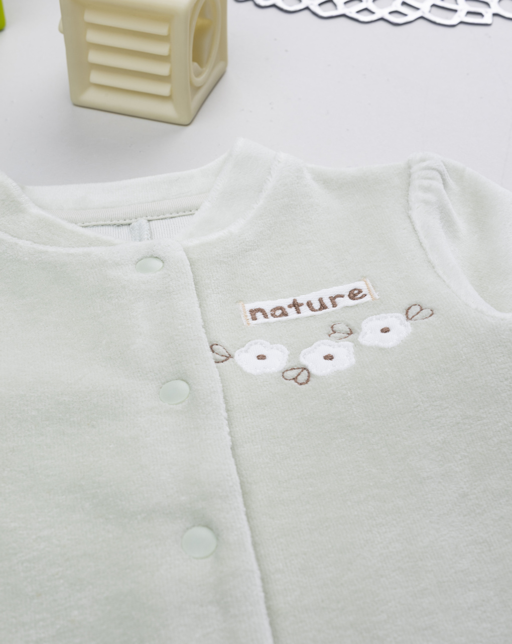 βρεφικό φορμάκι πράσινο σενίλ nature για κορίτσι - Prénatal