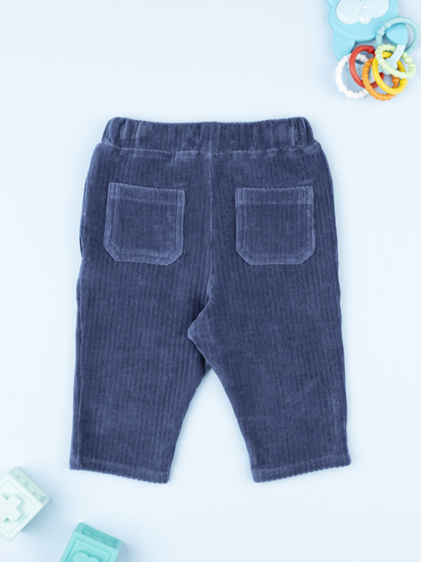 βρεφικό παντελόνι βελουτέ μπλε για αγόρι - Prénatal