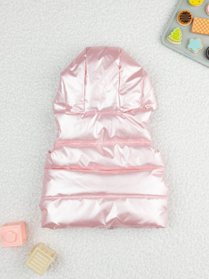 βρεφικό αμάνικο μπουφάν puffer ροζ metallic για κορίτσι - Prénatal