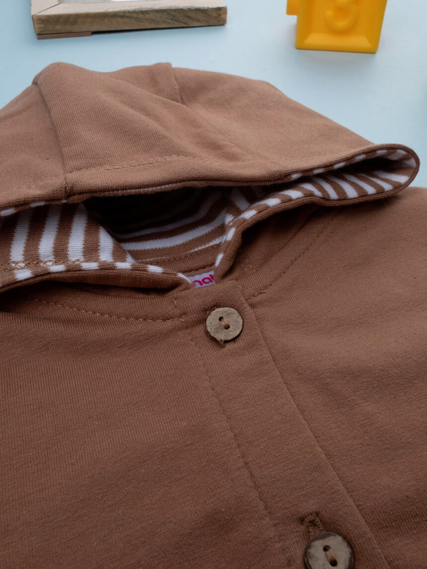 βρεφική ζακέτα καφέ με τσέπες για αγόρι - Prénatal