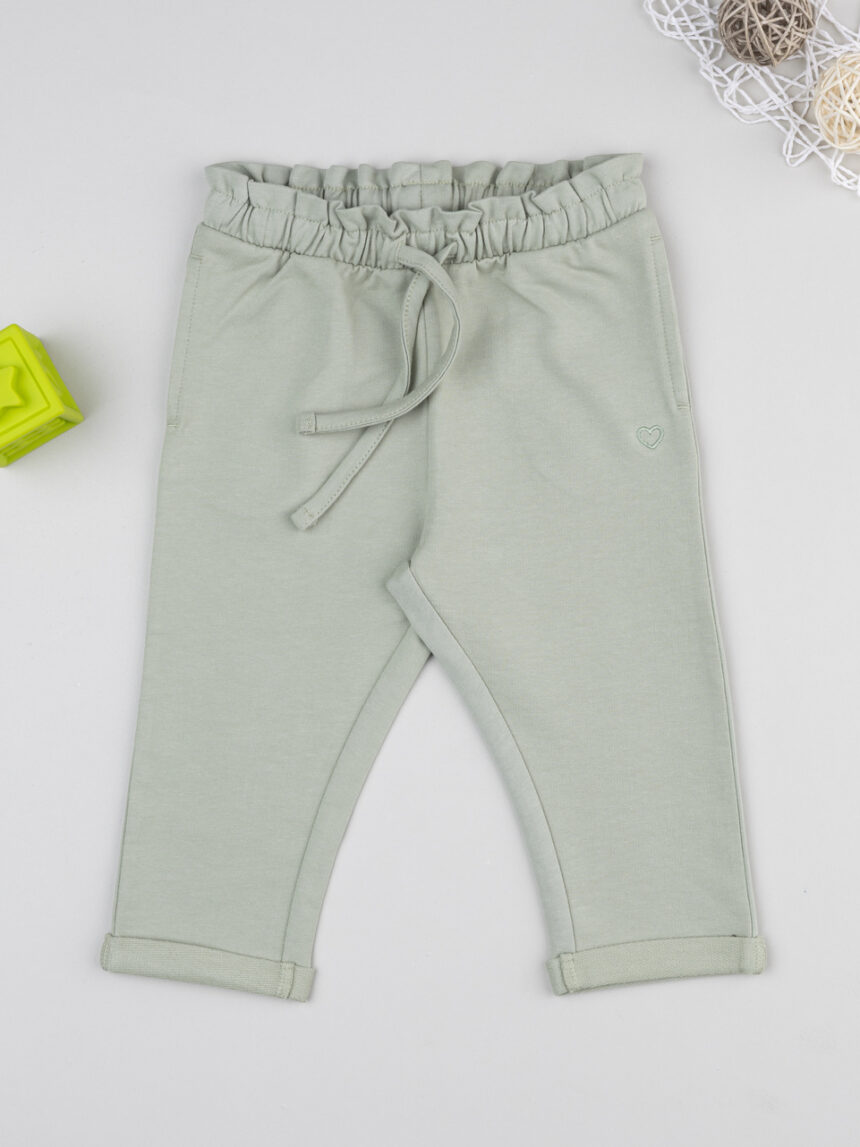 βρεφικό παντελόνι φούτερ φιστικί με καρδούλα για κορίτσι - Prénatal