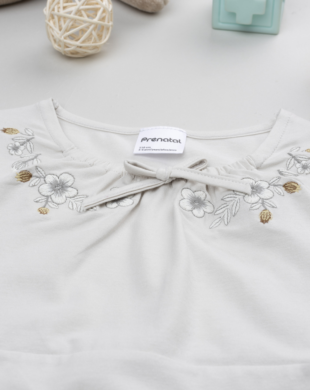 παιδική μπλούζα μπεζ με λουλούδια για κορίτσι - Prénatal