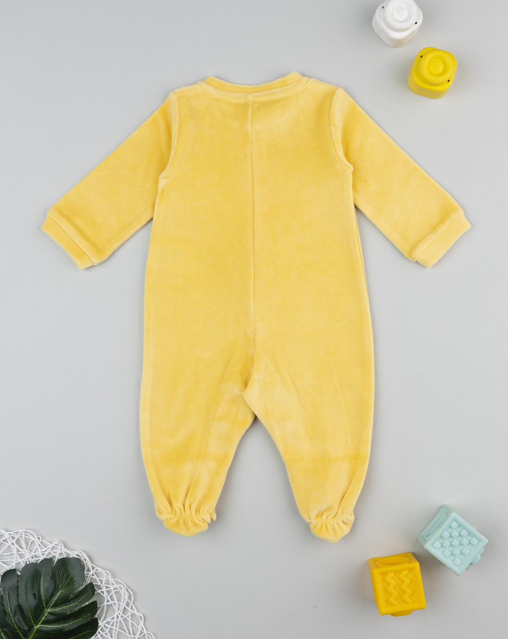 βρεφικό φορμάκι σενίλ κίτρινο baby smile unisex - Prénatal