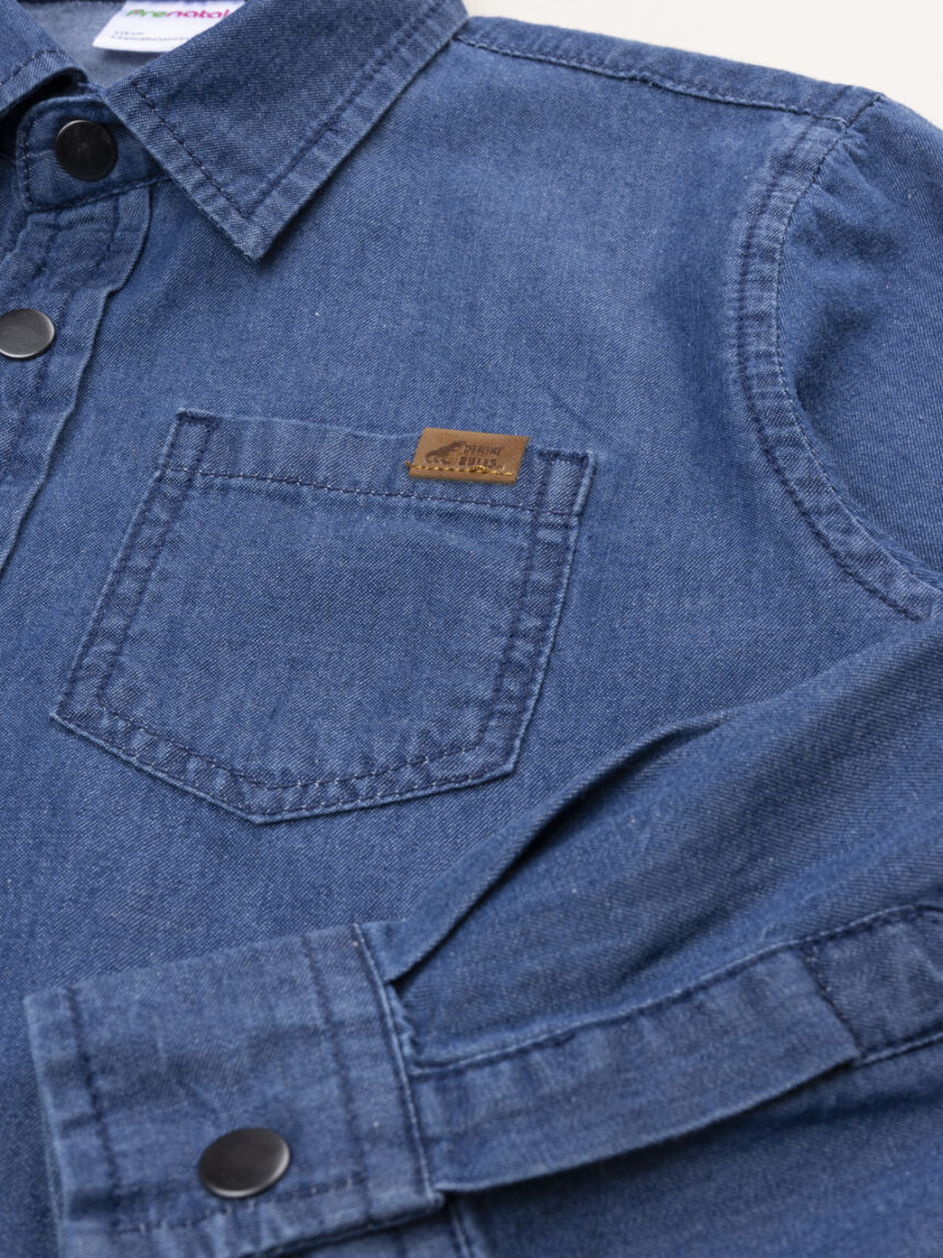 παιδικό τζιν πουκάμισο μπλε για αγόρι - Prénatal