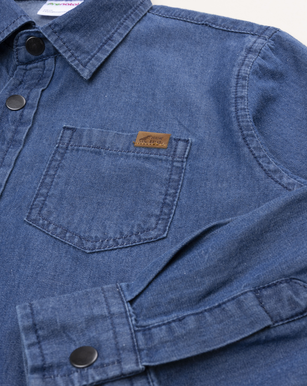 παιδικό τζιν πουκάμισο μπλε για αγόρι - Prénatal