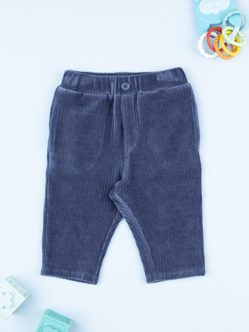 βρεφικό παντελόνι βελουτέ μπλε για αγόρι - Prénatal