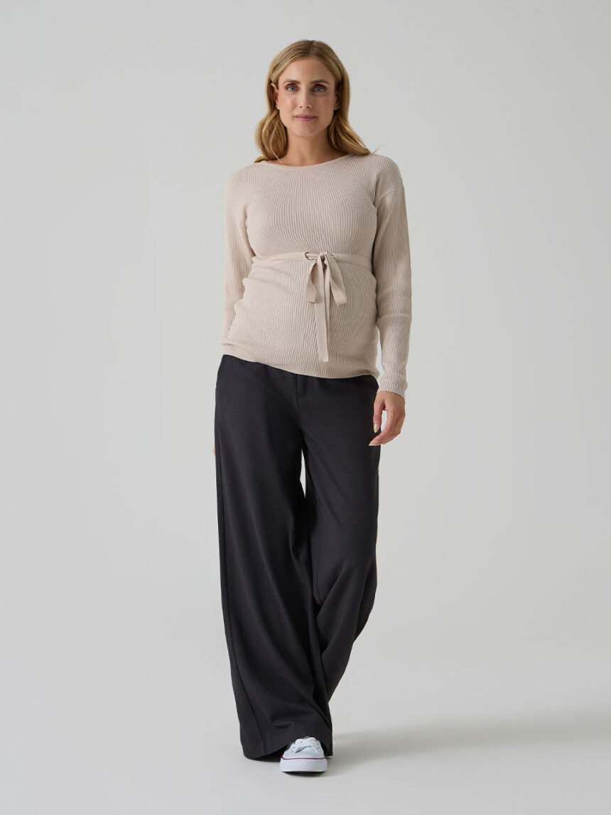 γυναικείο παντελόνι εγκυμοσύνης wide leg γκρι - Prénatal