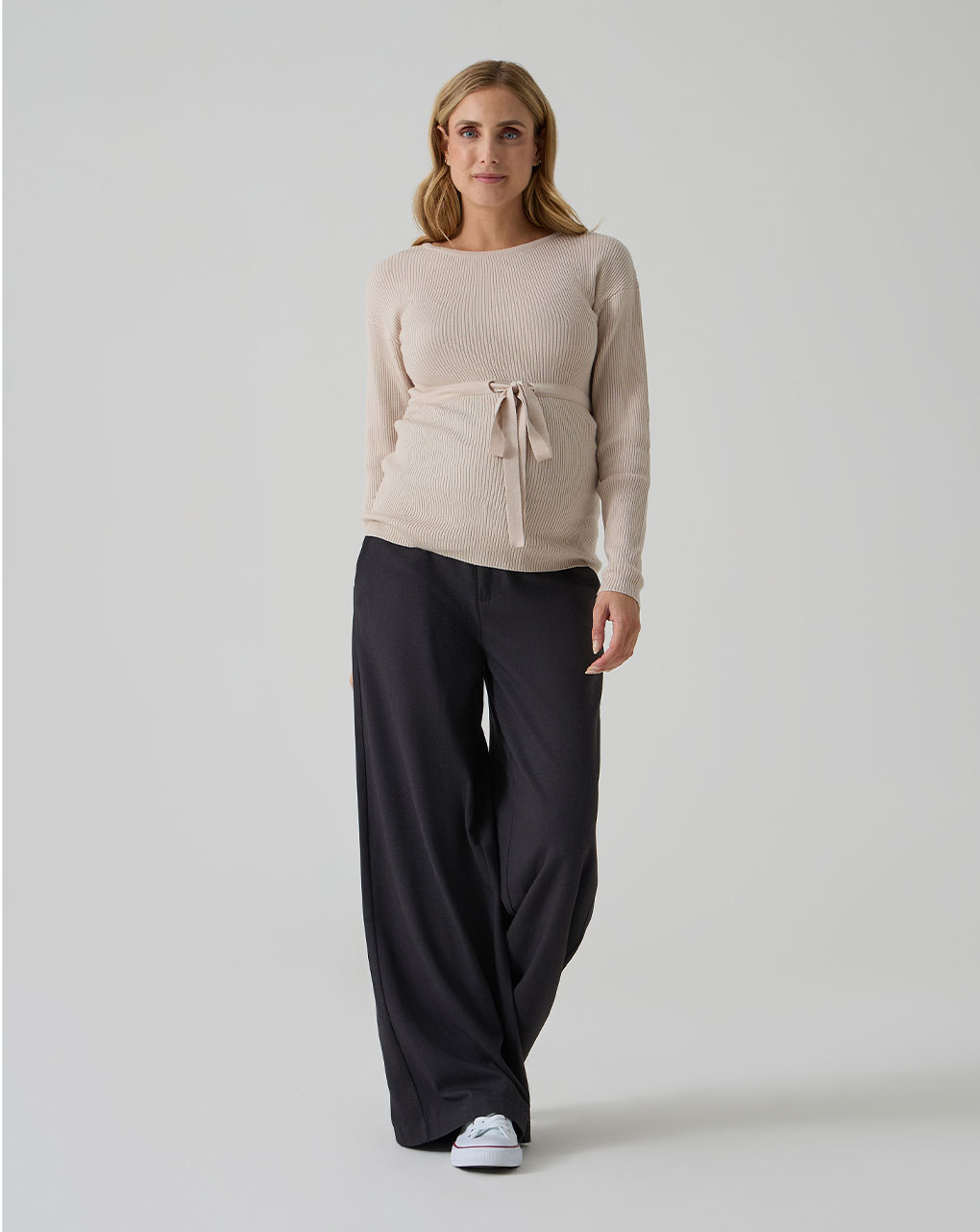γυναικείο παντελόνι εγκυμοσύνης wide leg γκρι