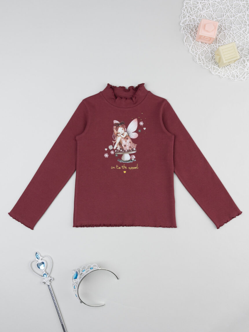 παιδική μπλούζα μπορντώ wood για κορίτσι - Prénatal