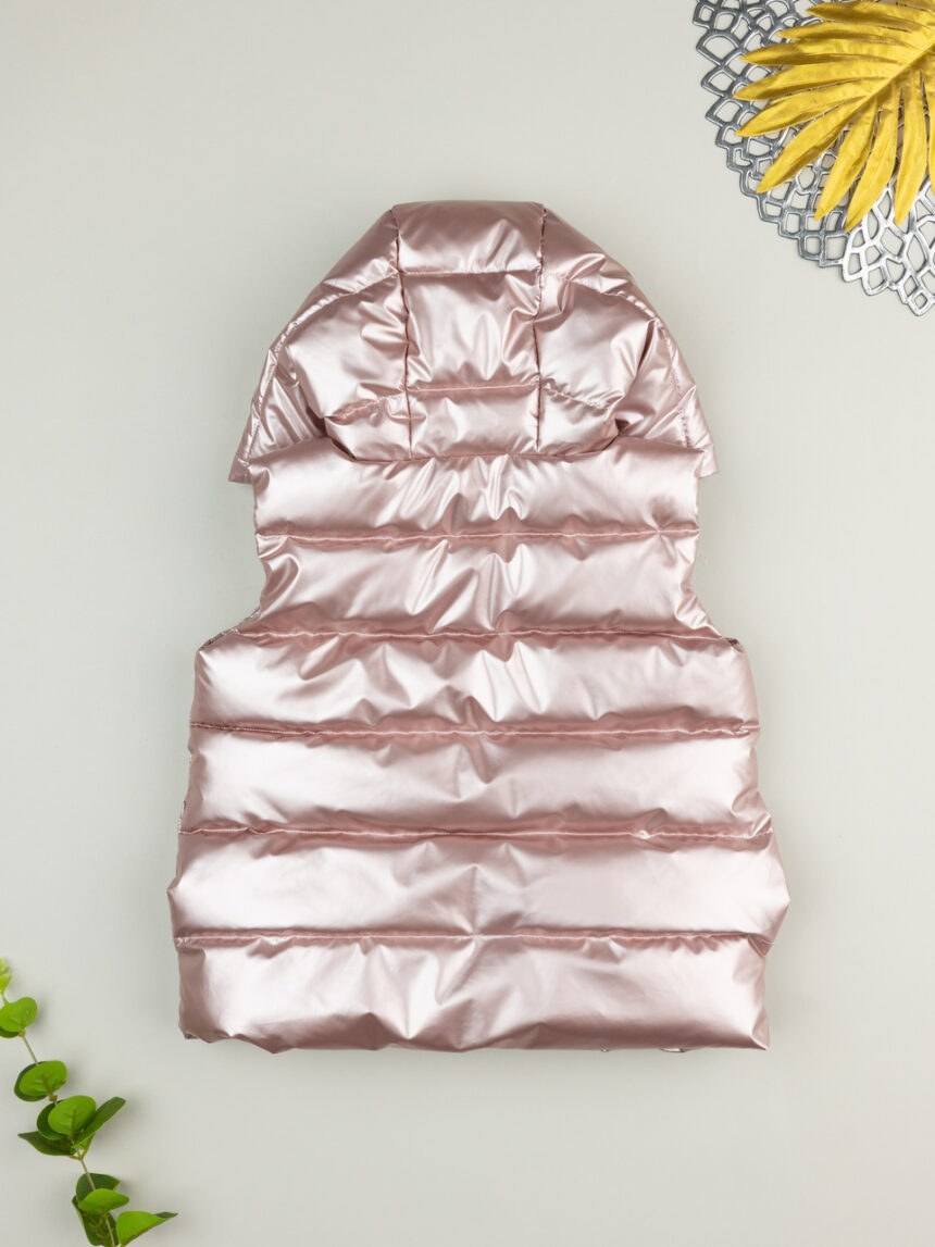 παιδικό αμάνικο μπουφάν puffer ροζ metallic για κορίτσι - Prénatal