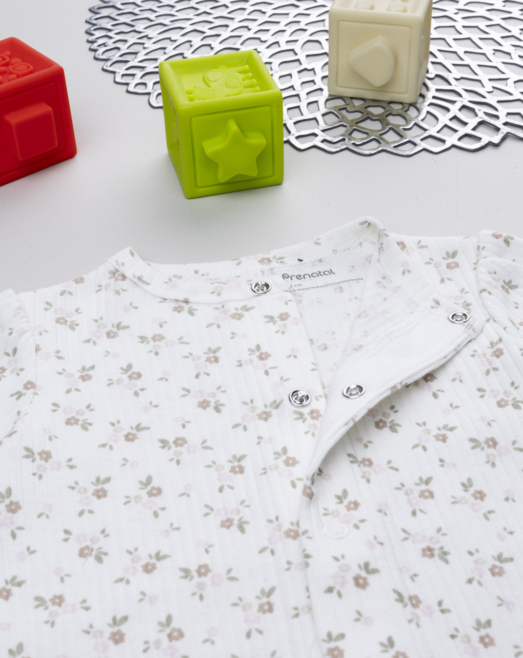 βρεφικό φορμάκι λευκό φλοράλ για κορίτσι - Prénatal