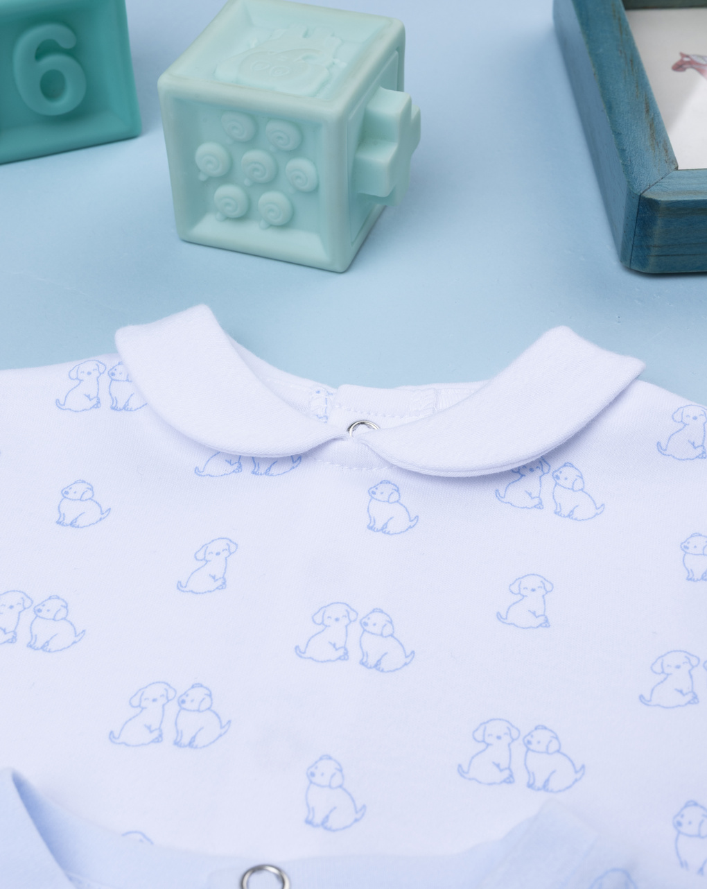 βρεφικά φορμάκια βαμβακερά με σκυλάκια πακέτο x2 για αγόρι - Prénatal