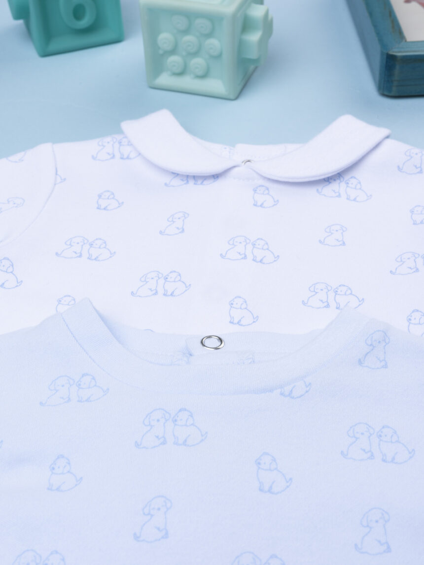 βρεφικά φορμάκια βαμβακερά με σκυλάκια πακέτο x2 για αγόρι - Prénatal