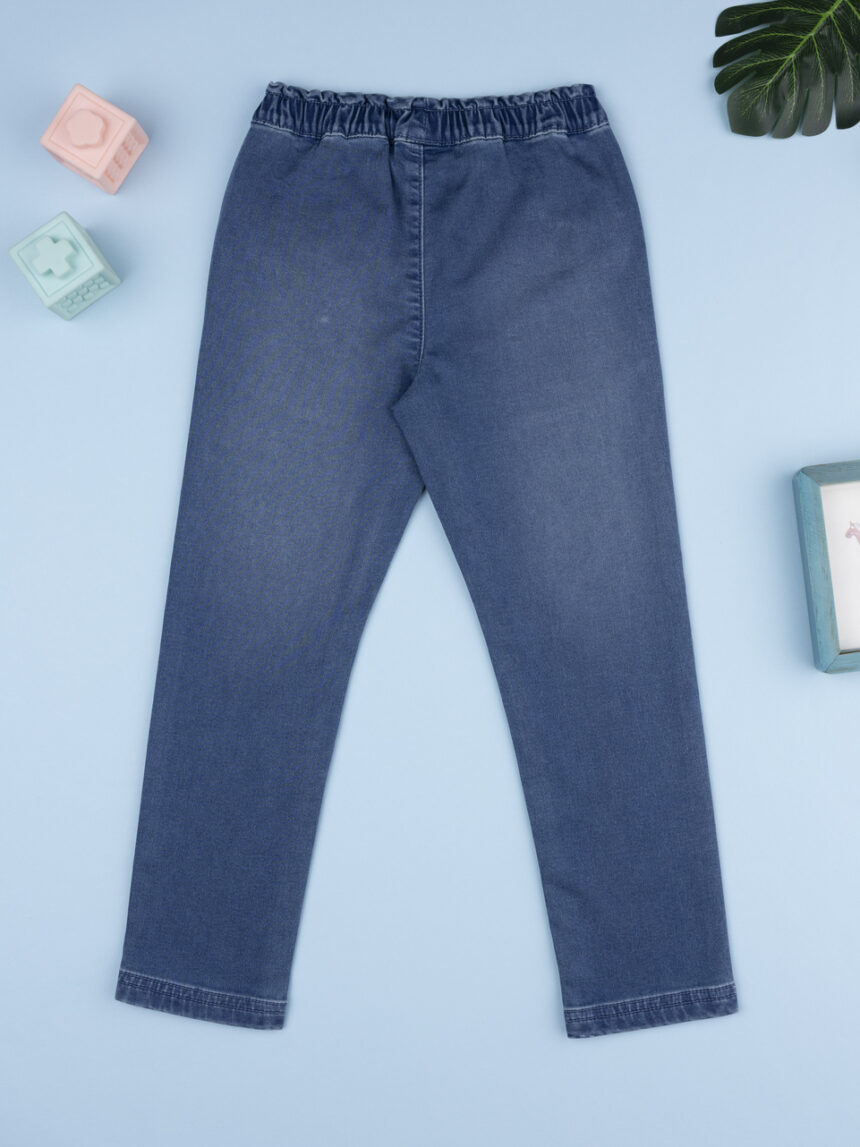 παιδικό τζιν παντελόνι μπλε με καρδούλα για κορίτσι - Prénatal