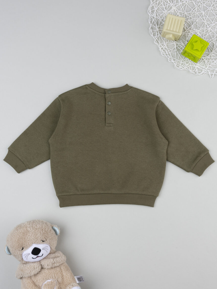 βρεφική μπλούζα φούτερ χακί rugby team για αγόρι - Prénatal
