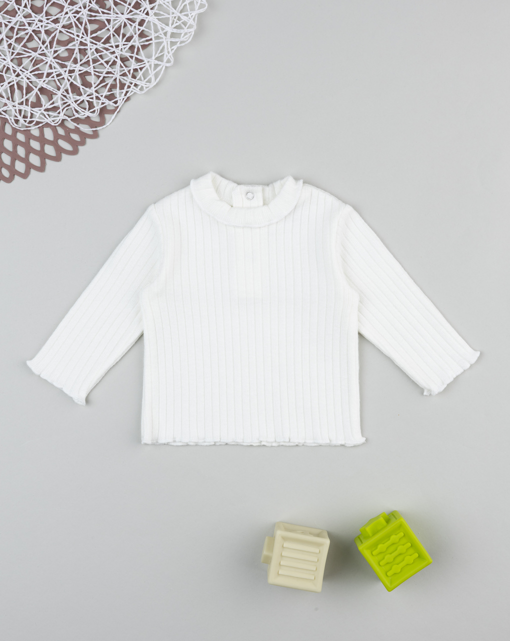 βρεφική μπλούζα λευκή ριμπ για κορίτσι