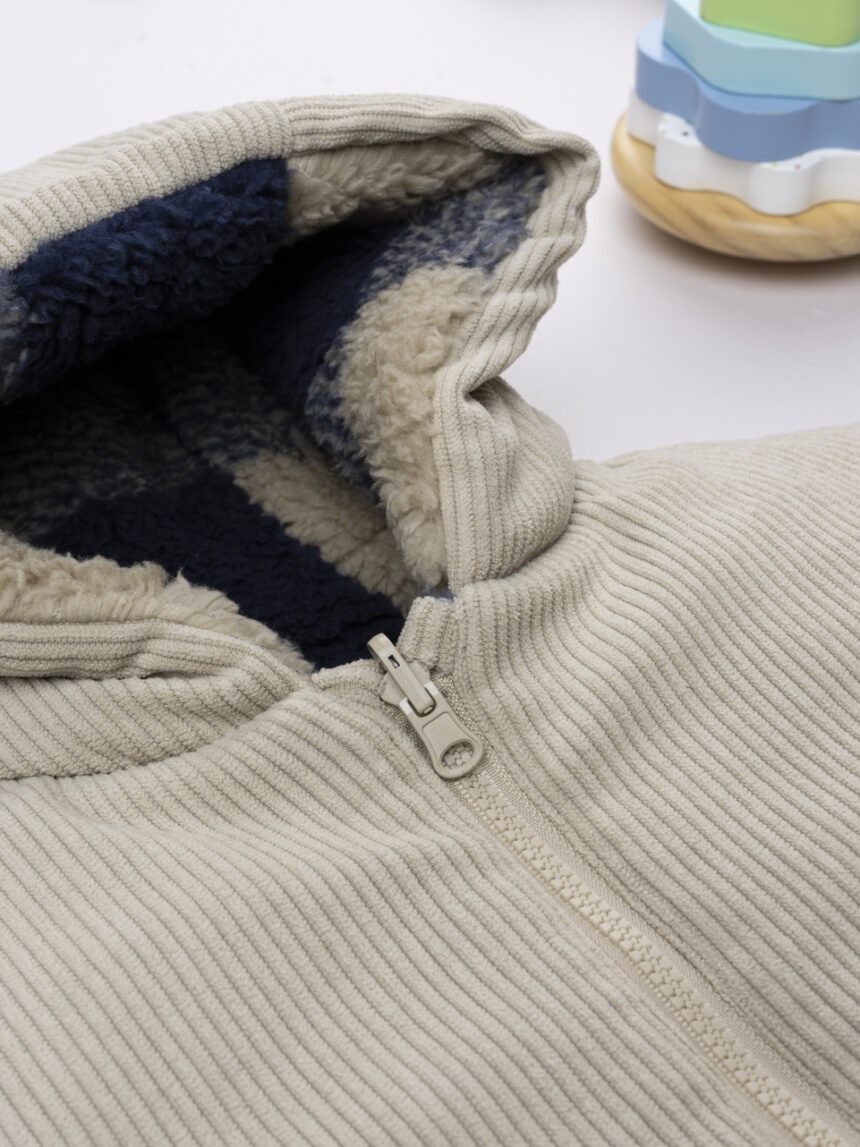 βρεφικό μπουφάν μπεζ/καρό για αγόρι - Prénatal