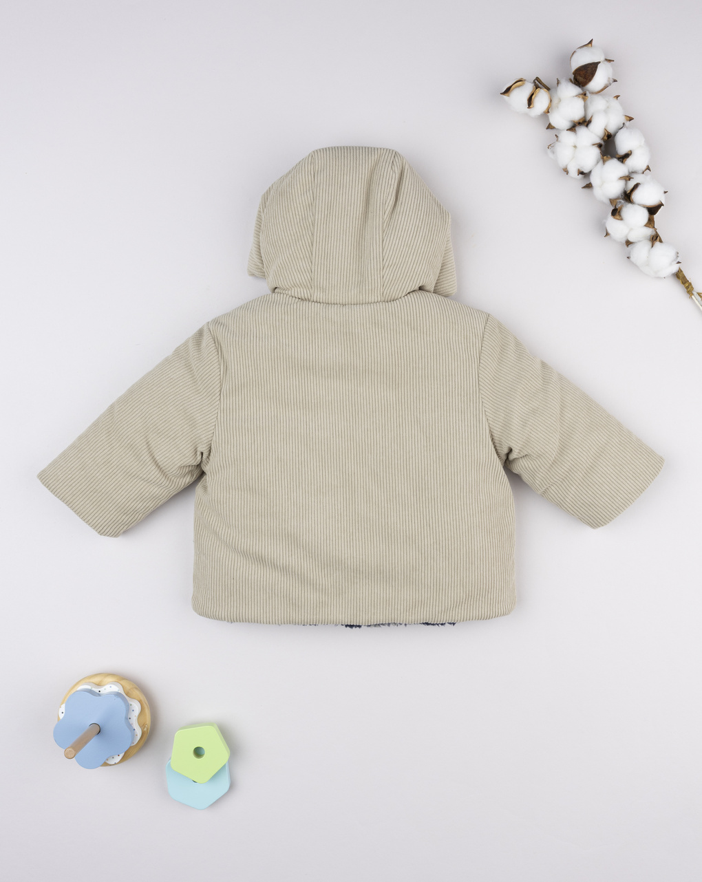 βρεφικό μπουφάν μπεζ/καρό για αγόρι - Prénatal