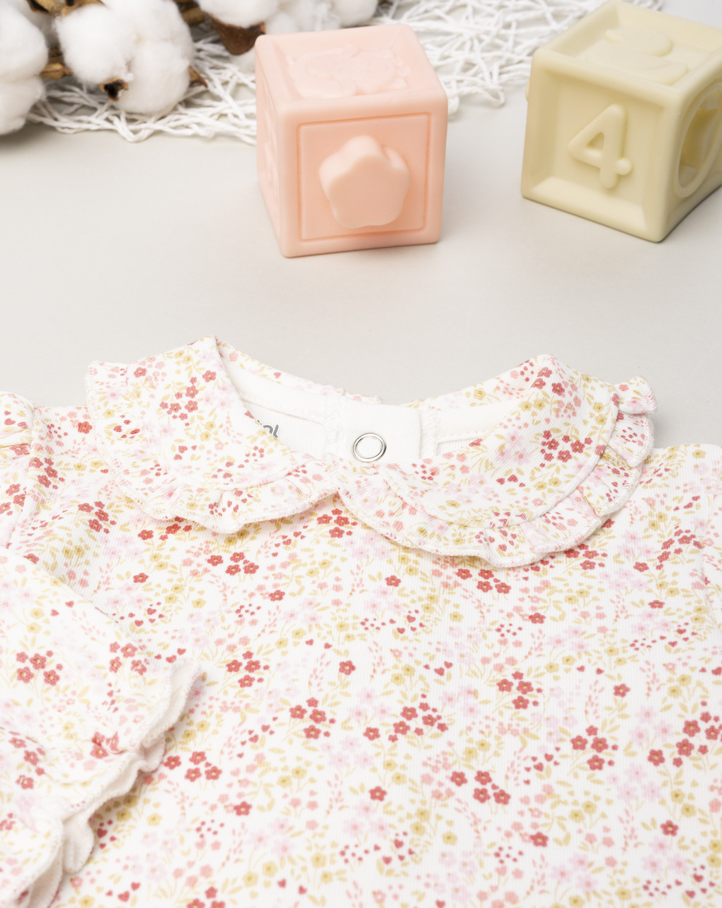 βρεφικό κορμάκι λευκό φλοράλ για κορίτσι - Prénatal