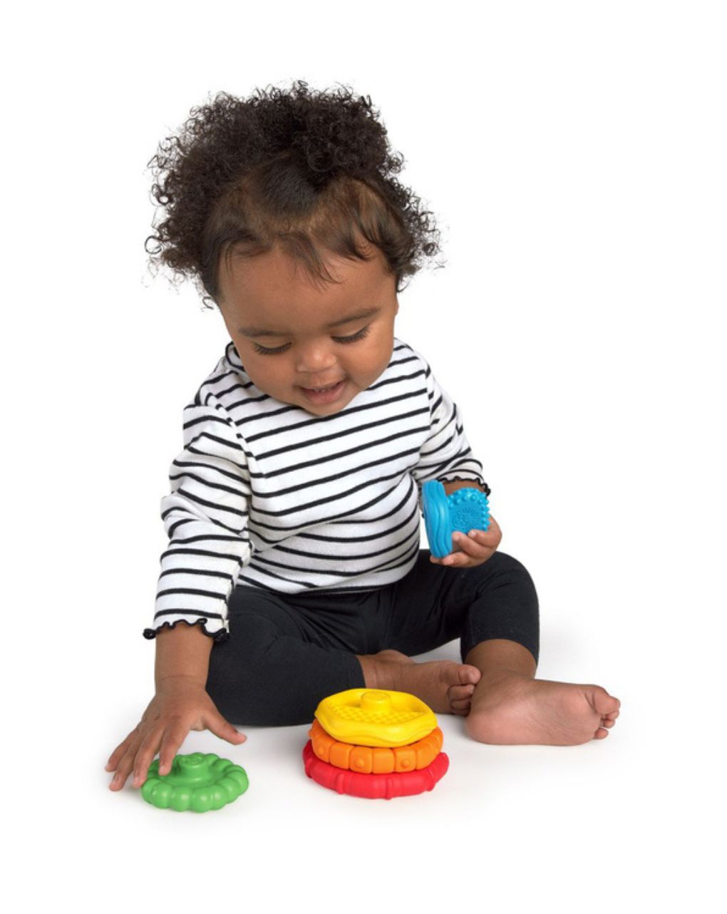 Baby einstein stack & teethe μασητικό παιχνίδι οδοντοφυΐας με στοιβαζόμενους κρίκους 3m+ - Babyeinstein