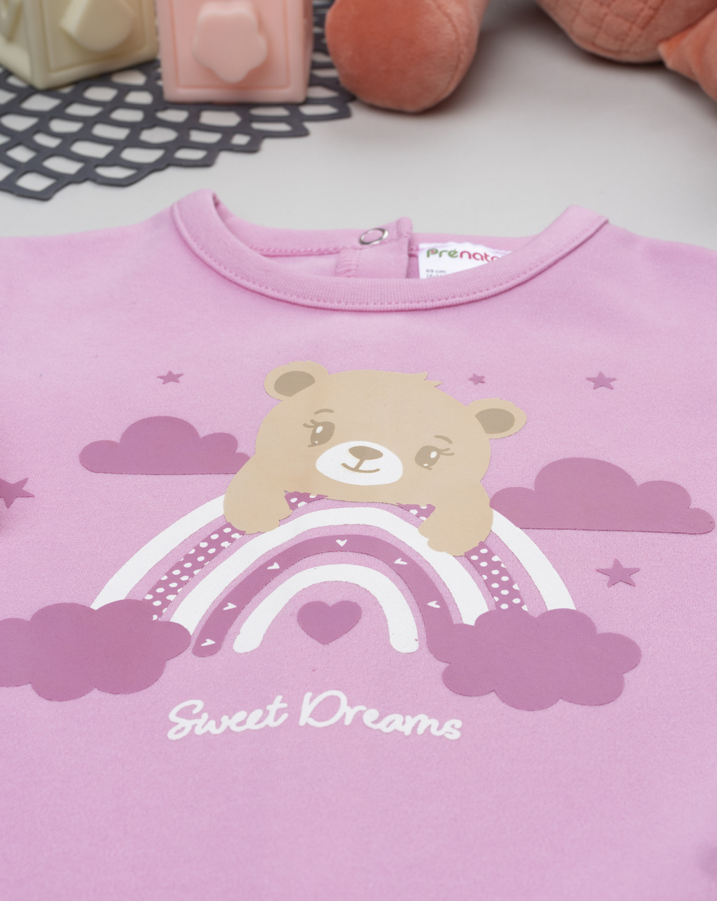βρεφική ολόσωμη πιτζάμα ροζ sweet dreams για κορίτσι - Prénatal