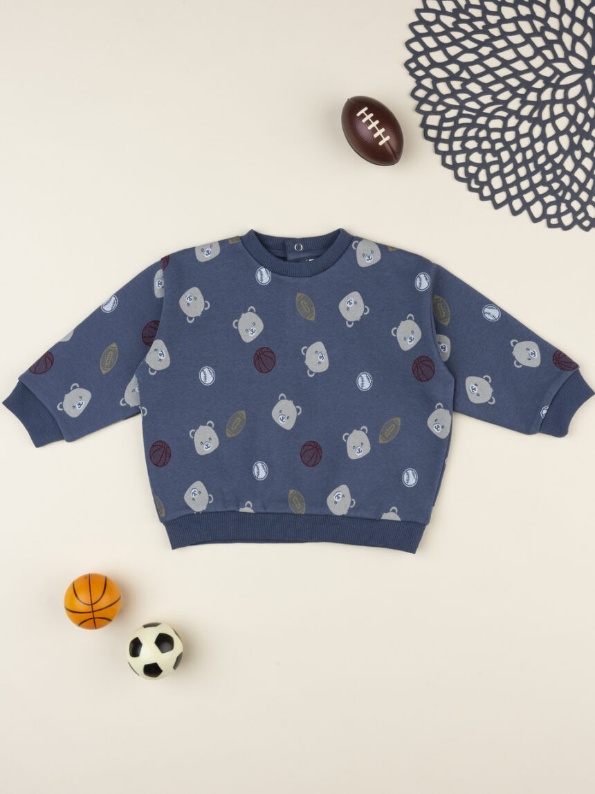 βρεφική μπλούζα φούτερ μπλε sports για αγόρι - Prénatal