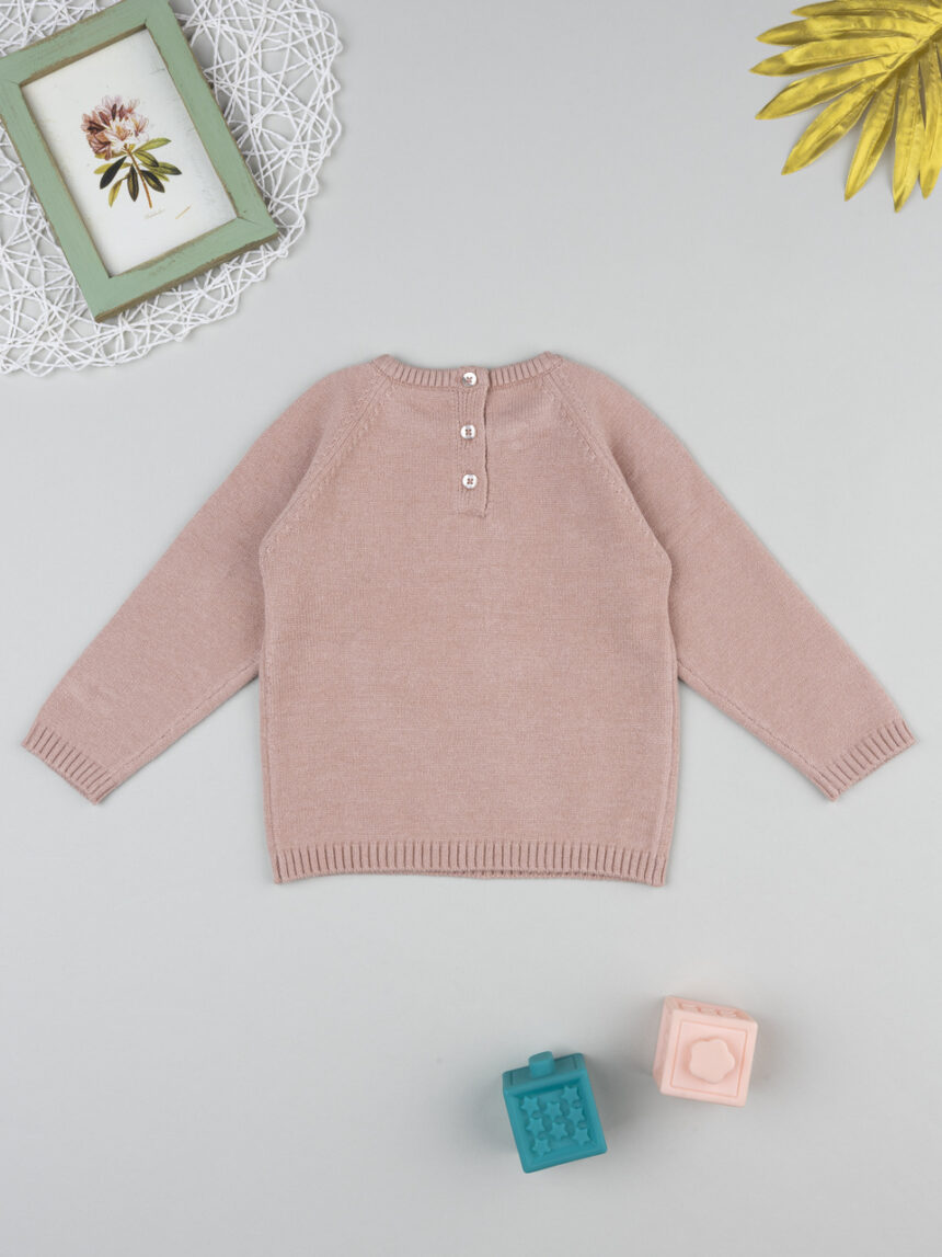 βρεφικό πουλόβερ ροζ με γατάκι για κορίτσι - Prénatal