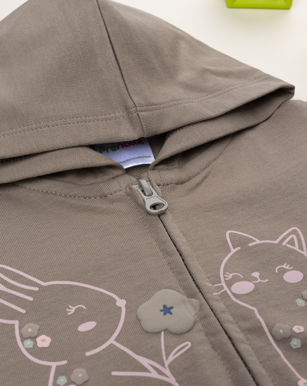 βρεφική ζακέτα φούτερ καφέ happy forever για κορίτσι - Prénatal