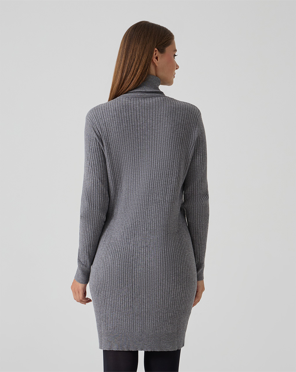 γυναικείο φόρεμα πλεκτό εγκυμοσύνης/θηλασμού γκρι - Prénatal