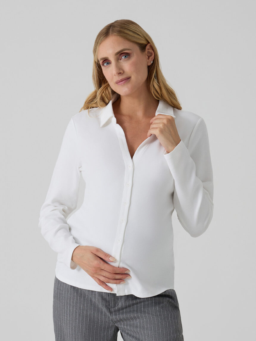 γυναικείο πουκάμισο εγκυμοσύνης/θηλασμού λευκό - Prénatal