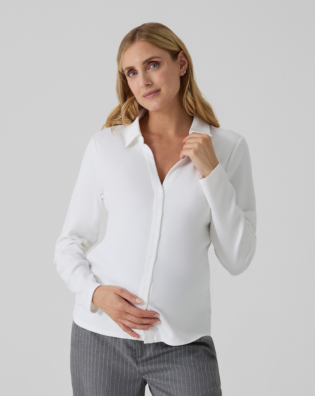 γυναικείο πουκάμισο εγκυμοσύνης/θηλασμού λευκό - Prénatal