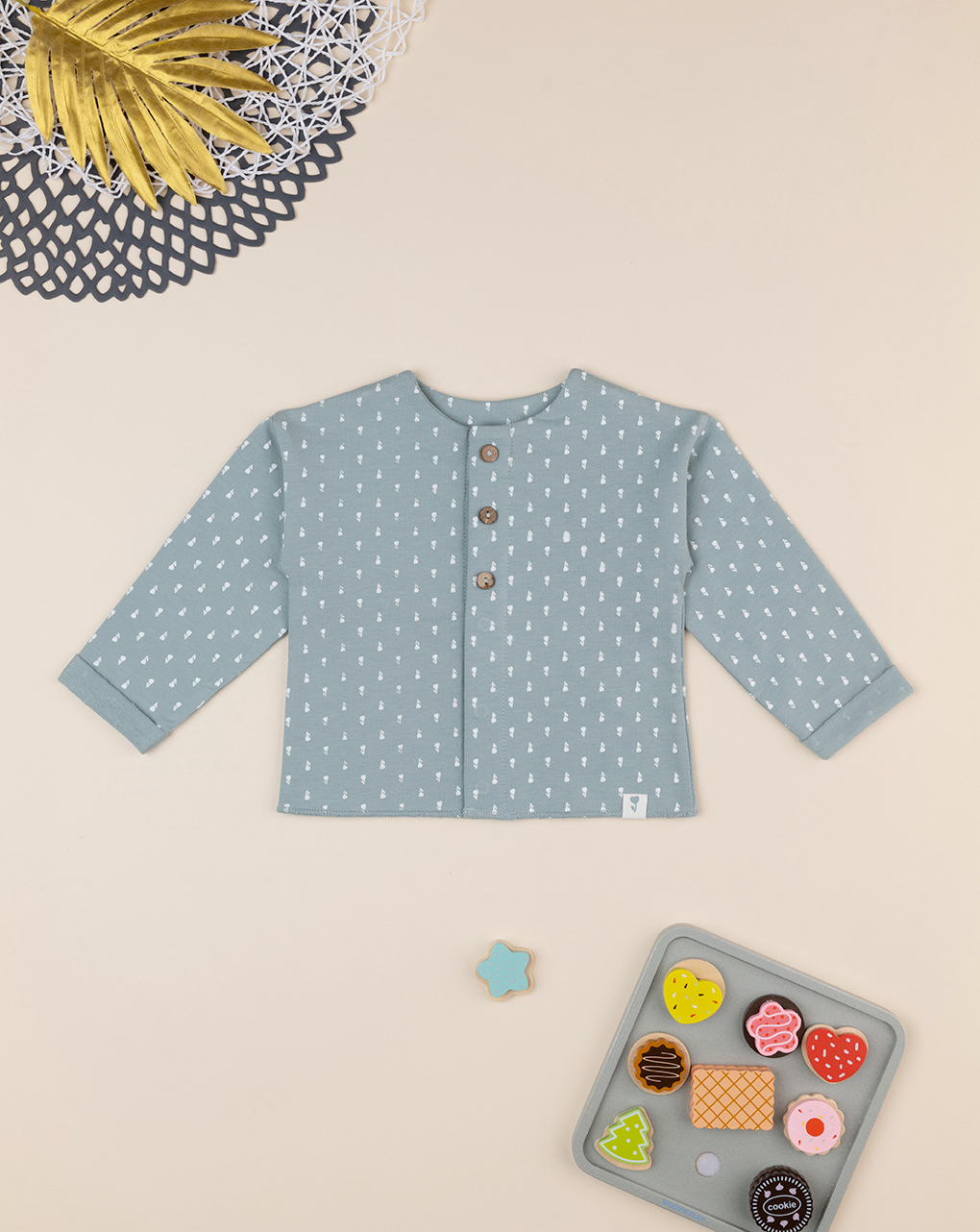 βρεφική ζακέτα πράσινη με λουλούδια για κορίτσι