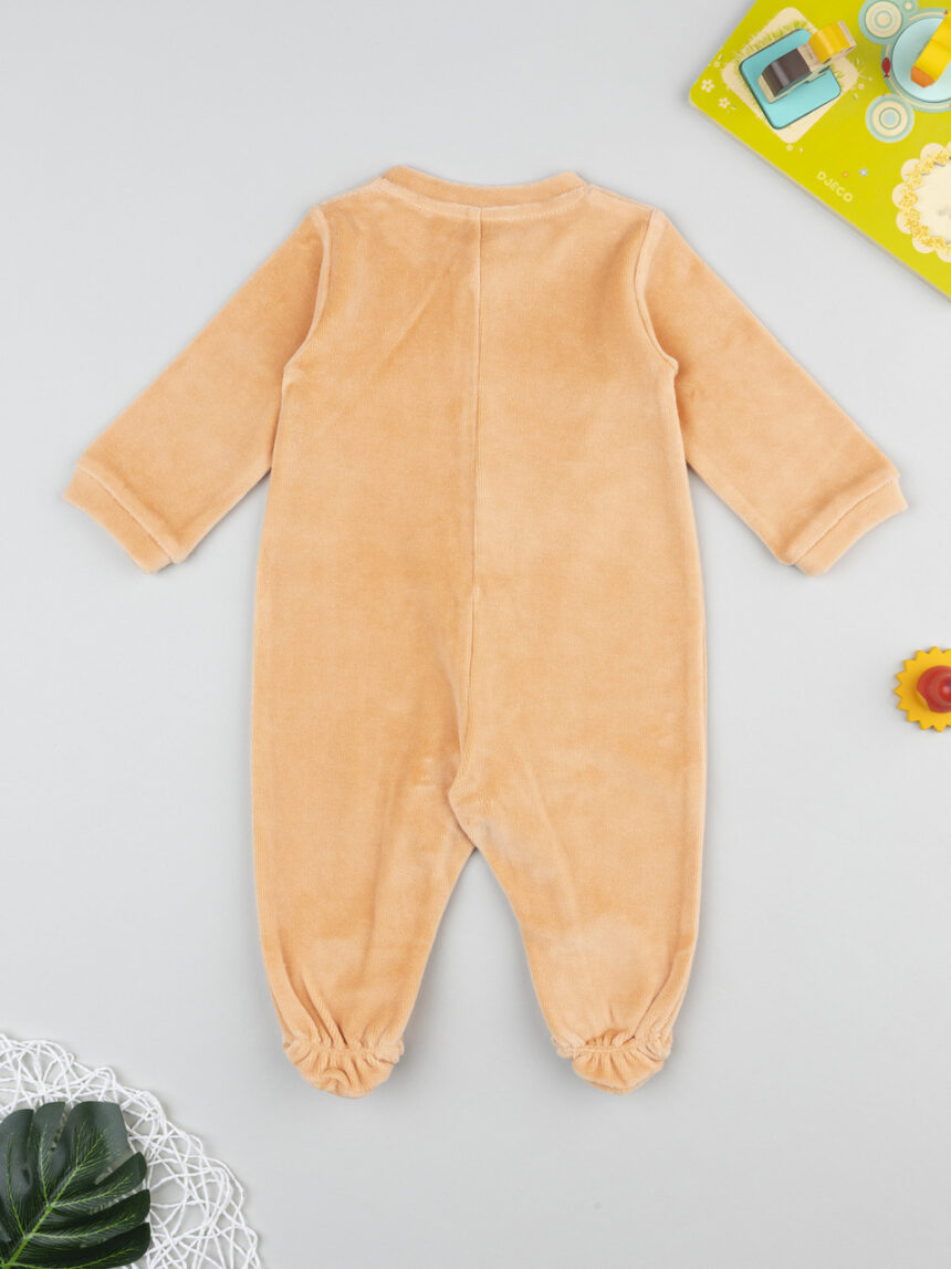 βρεφικό φορμάκι σενίλ πορτοκαλί baby smile unisex - Prénatal