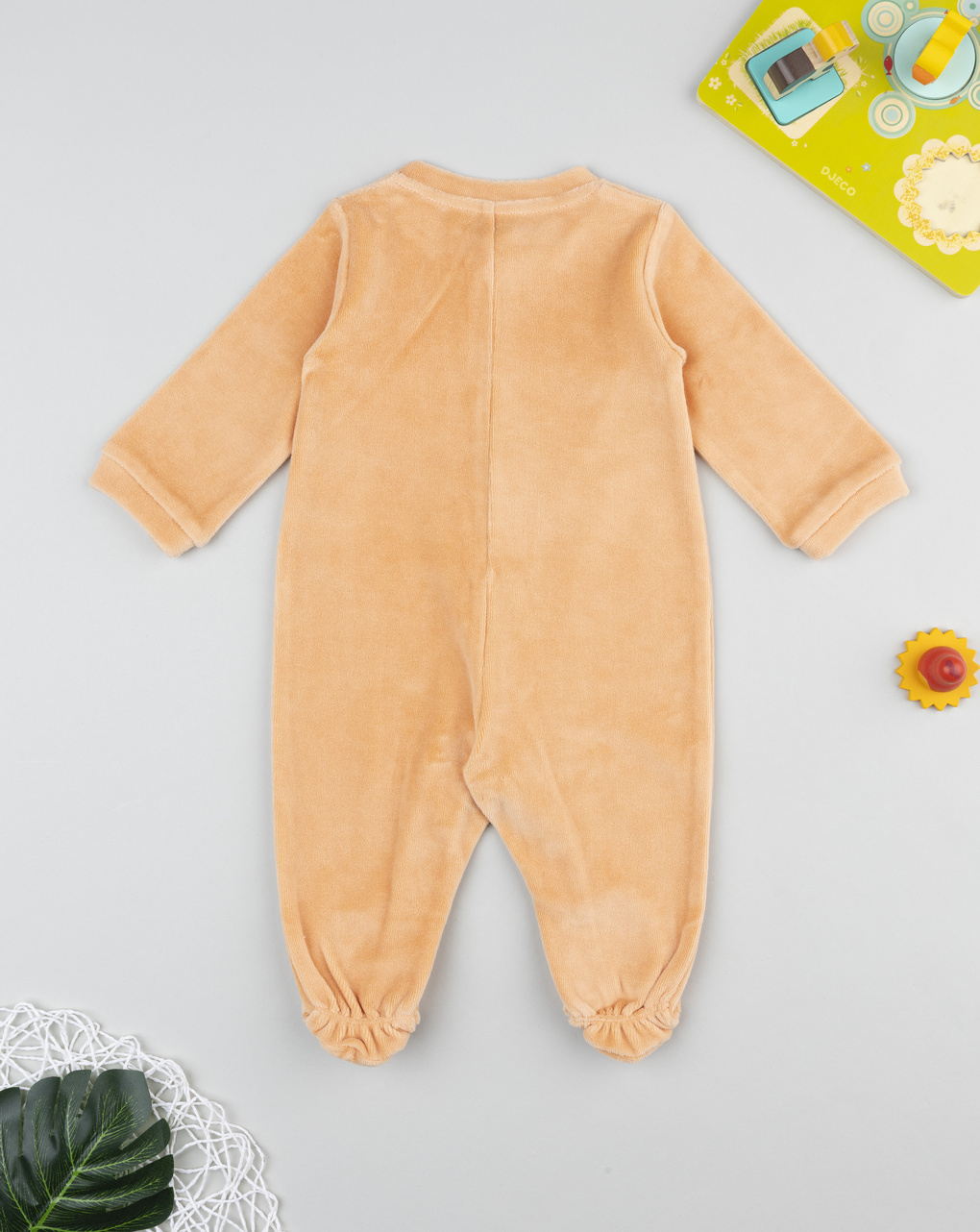βρεφικό φορμάκι σενίλ πορτοκαλί baby smile unisex - Prénatal