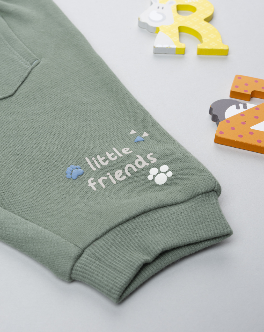 βρεφικό παντελόνι φόρμας λαδί little friends για αγόρι - Prénatal