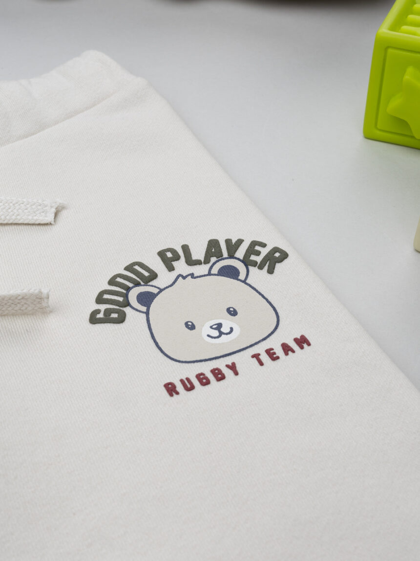 βρεφικό παντελόνι φόρμας κρεμ good player για αγόρι - Prénatal