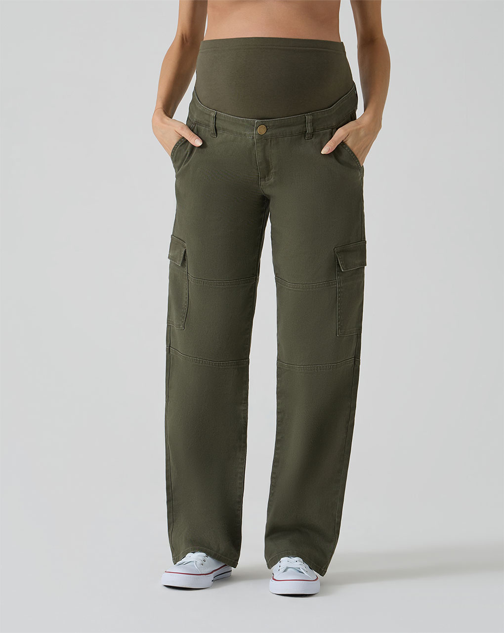 γυναικείο παντελόνι εγκυμοσύνης cargo χακί - Prénatal