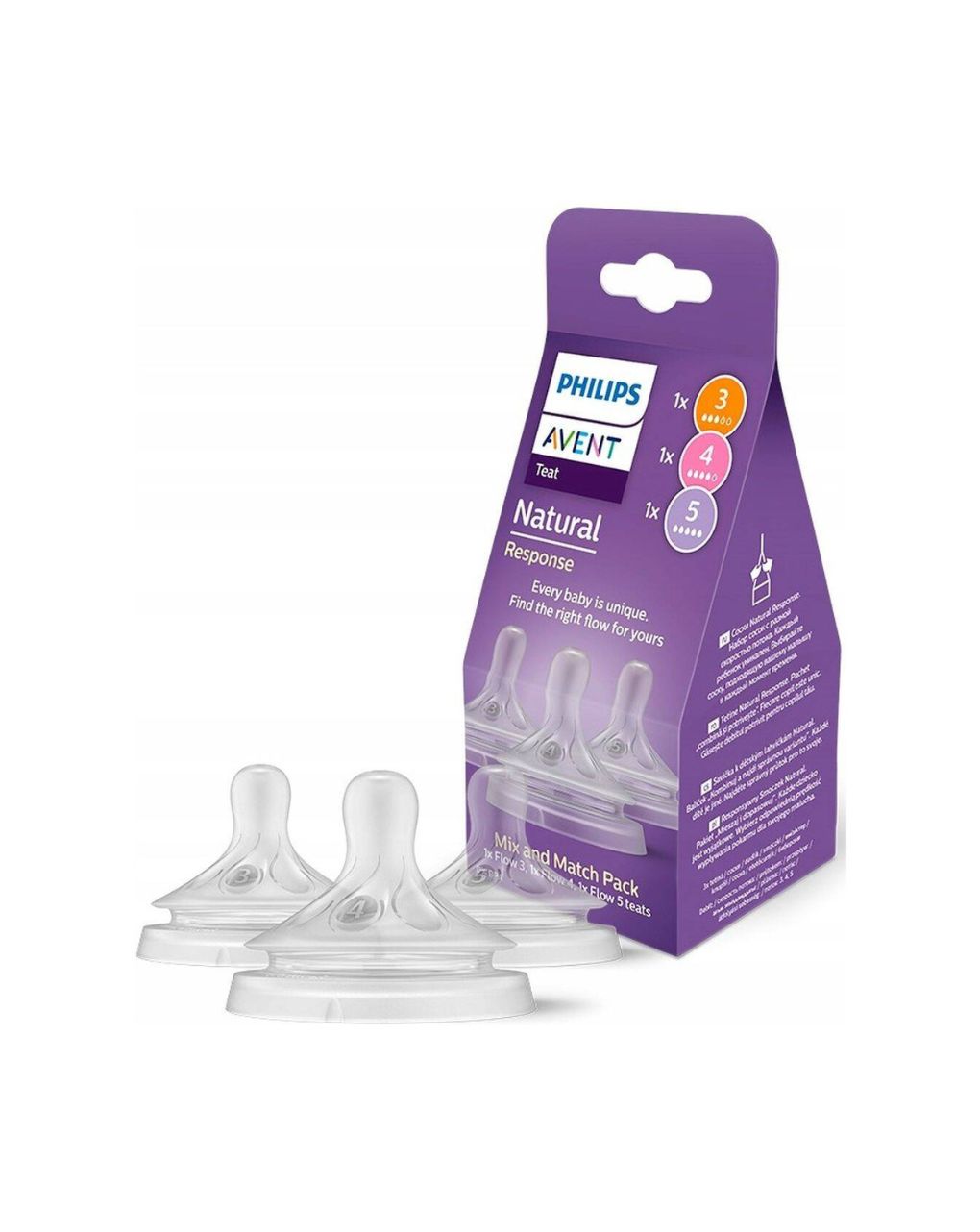 Philips avent natural response σετ θηλές mix & match 3τμχ 1m+ scy960/03