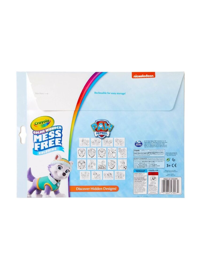 Crayola color wonder σετ ζωγραφικής paw patrol - Crayola
