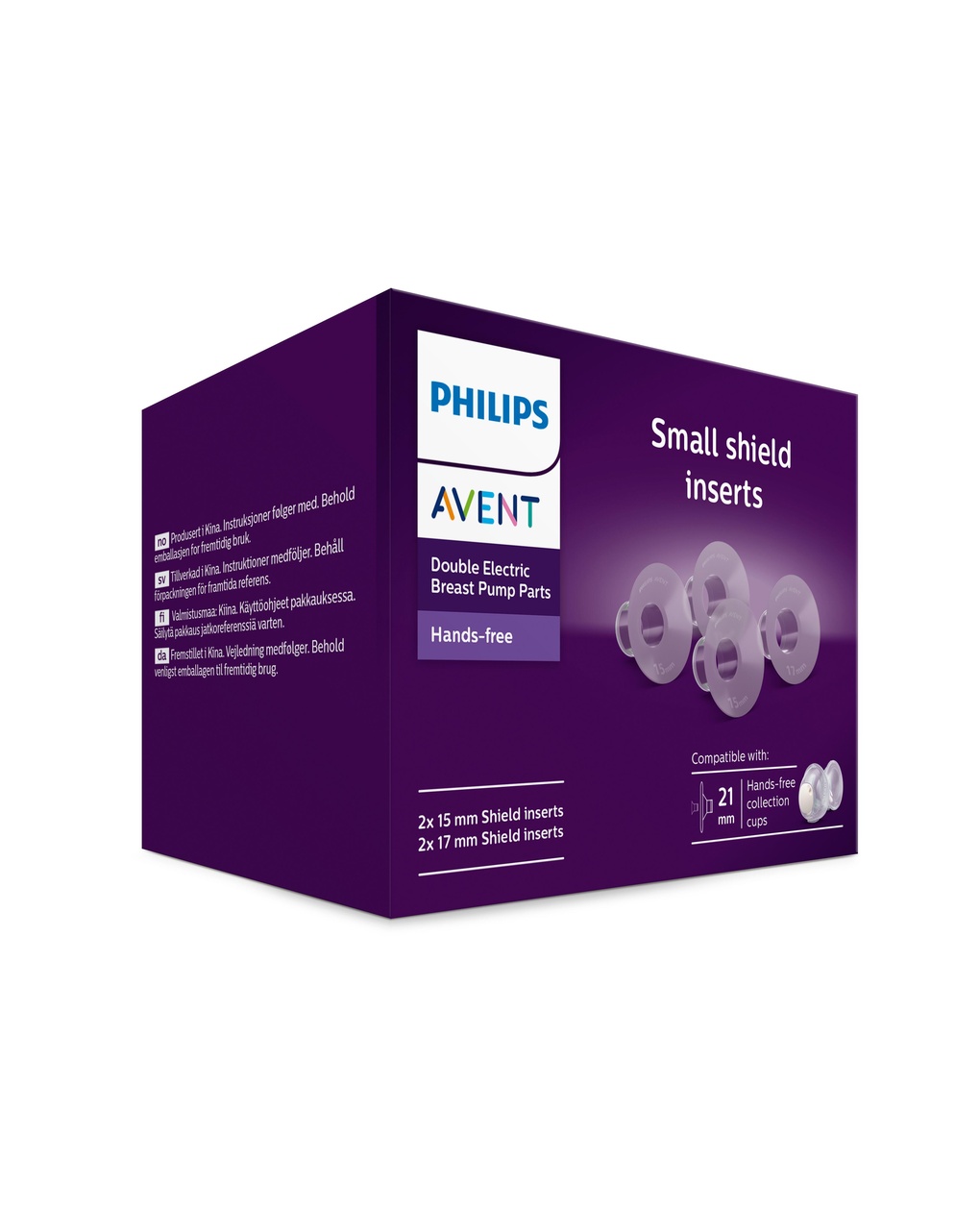 Philips avent σετ χοάνες 4 τμχ 15mm και 17mm για hands-free scf554/11