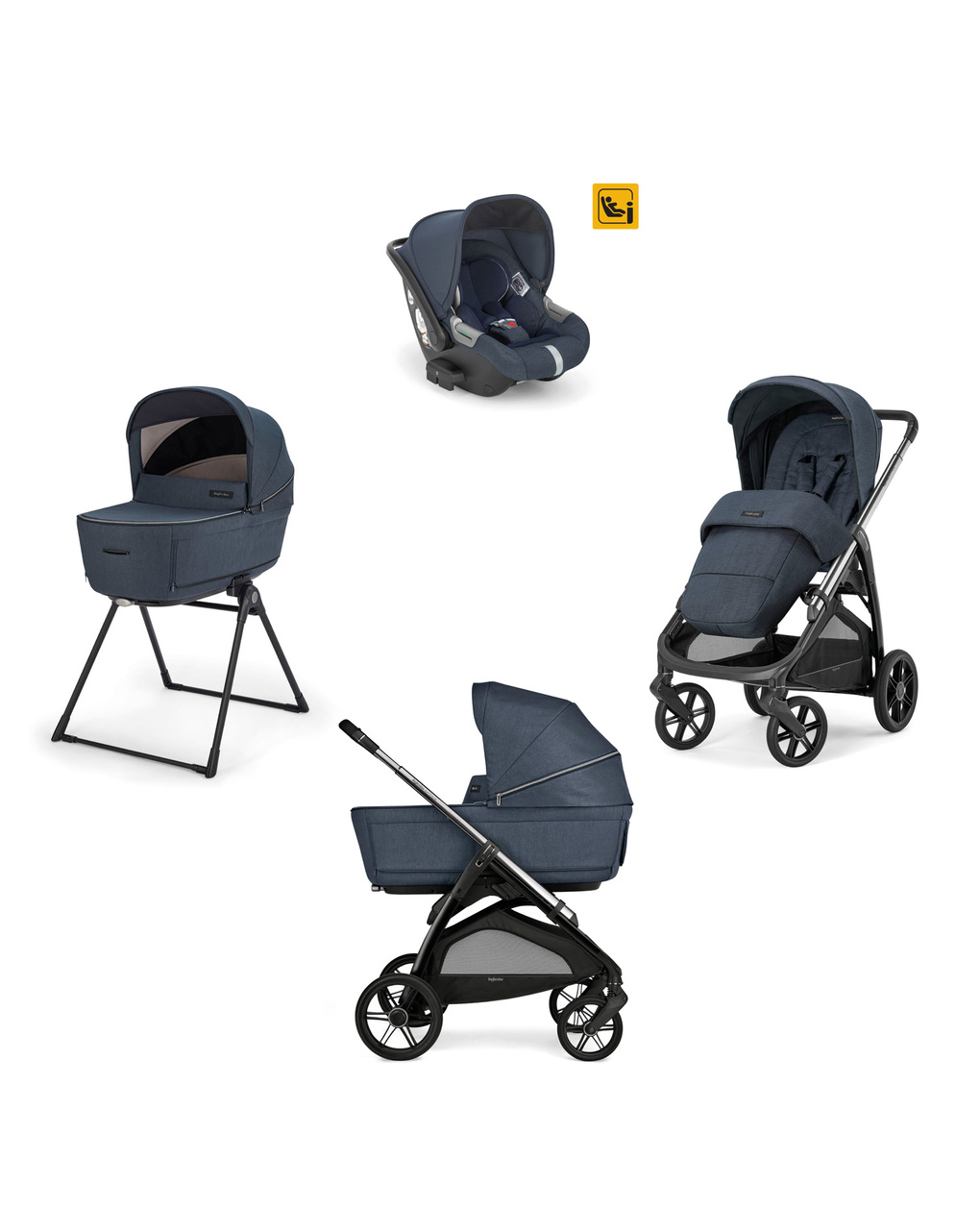 Inglesina σύστημα μεταφοράς quattro aptica xt darwin recline με σκελετό litio black resort blue - Inglesina